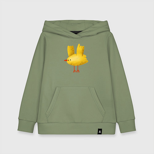 Детская толстовка-худи Желтая птичка / Авокадо – фото 1