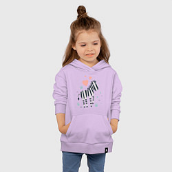 Толстовка детская хлопковая Влюбленная зебра, цвет: лаванда — фото 2