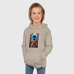 Толстовка детская хлопковая Милая кошечка космонавт - нейросеть, цвет: миндальный — фото 2