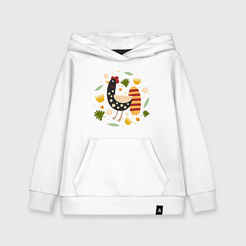 Детская толстовка-худи Забавный Петушок / Белый – фото 1
