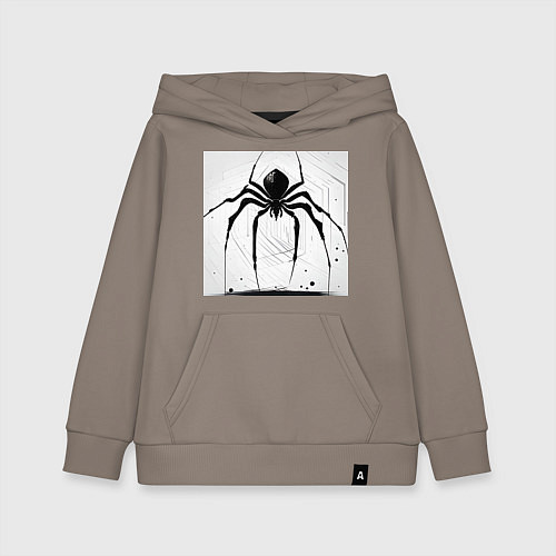 Детская толстовка-худи Чёрный паук, Редан / Утренний латте – фото 1