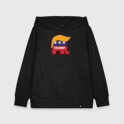 Толстовка детская хлопковая Trump elephant, цвет: черный