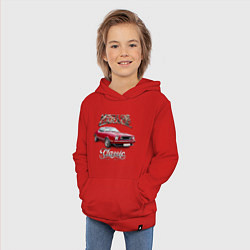 Толстовка детская хлопковая Маслкар Ford Mustang, цвет: красный — фото 2