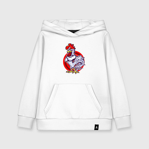 Детская толстовка-худи Боевой петух / Белый – фото 1