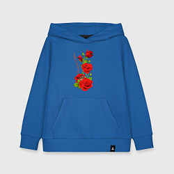 Толстовка детская хлопковая Прекрасная Снежана - букет из роз, цвет: синий