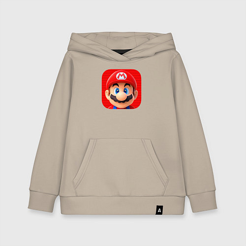 Детская толстовка-худи Марио лого / Миндальный – фото 1