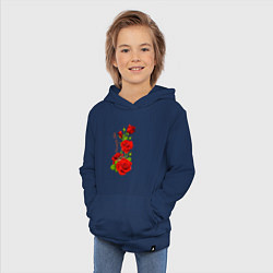 Толстовка детская хлопковая Прекрасная Юлия - букет из роз, цвет: тёмно-синий — фото 2