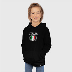 Толстовка детская хлопковая Italy map, цвет: черный — фото 2