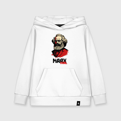Детская толстовка-худи Karl Marx - 3 цвета / Белый – фото 1