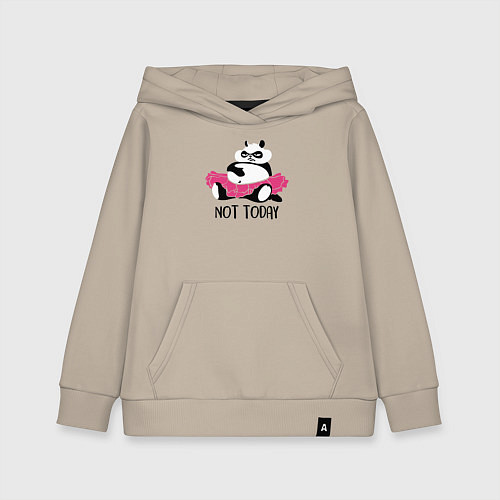 Детская толстовка-худи Ленивая панда / Миндальный – фото 1