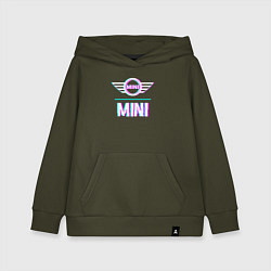 Толстовка детская хлопковая Значок Mini в стиле glitch, цвет: хаки