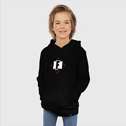 Толстовка детская хлопковая Символ Fortnite в красном ромбе, цвет: черный — фото 2