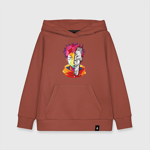 Детская толстовка-худи Магическая битва Итадори Юдзи и Двуликий призрак / Кирпичный – фото 1