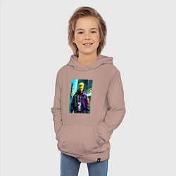 Толстовка детская хлопковая Крутой чувак Барт Симпсон, цвет: пыльно-розовый — фото 2