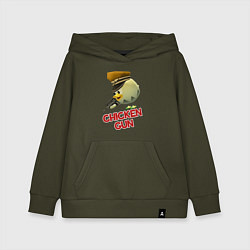 Толстовка детская хлопковая Chicken Gun logo, цвет: хаки