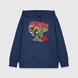 Толстовка детская хлопковая Santa t rex gifts, цвет: тёмно-синий