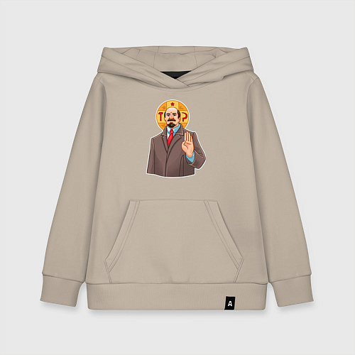 Детская толстовка-худи Ленин всемогущ / Миндальный – фото 1