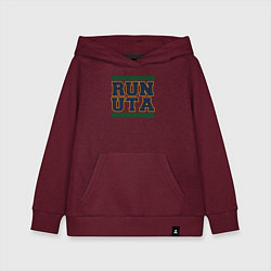 Толстовка детская хлопковая Run Utah Jazz, цвет: меланж-бордовый