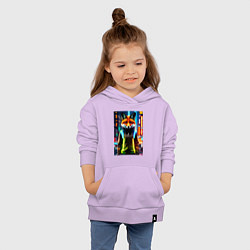 Толстовка детская хлопковая Модная лисичка в ночном городе, цвет: лаванда — фото 2