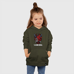Толстовка детская хлопковая Samurai logo, цвет: хаки — фото 2