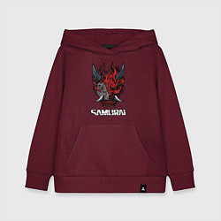Толстовка детская хлопковая Samurai logo, цвет: меланж-бордовый