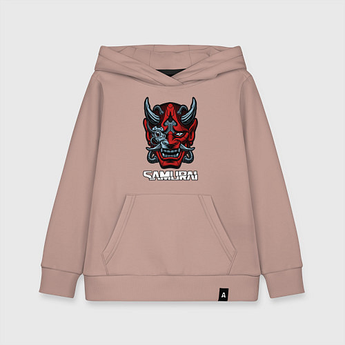 Детская толстовка-худи Samurai mask / Пыльно-розовый – фото 1
