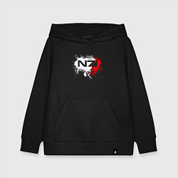 Толстовка детская хлопковая Mass Effect N7 - shooter - logo, цвет: черный