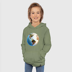 Толстовка детская хлопковая Глобус мира, цвет: авокадо — фото 2