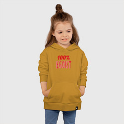 Толстовка детская хлопковая 100 Эгоист - текст, цвет: горчичный — фото 2