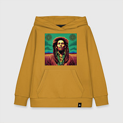 Детская толстовка-худи Digital Art Bob Marley in the field