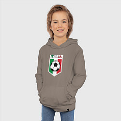 Толстовка детская хлопковая Футбол Италии, цвет: утренний латте — фото 2