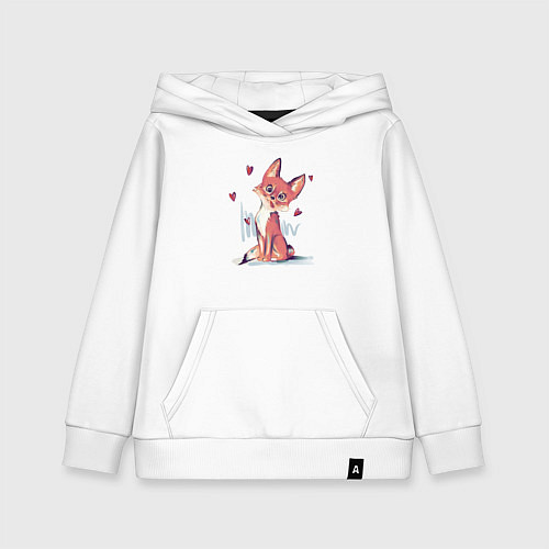 Детская толстовка-худи Лис кривляется / Белый – фото 1