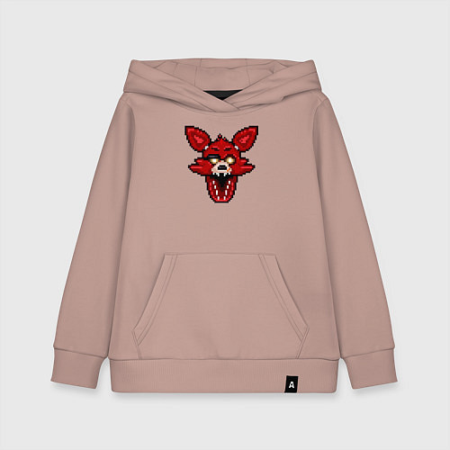 Детская толстовка-худи Пиксельный Фокси / Пыльно-розовый – фото 1