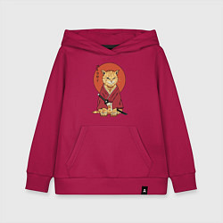 Толстовка детская хлопковая Samurai kimono cat, цвет: маджента