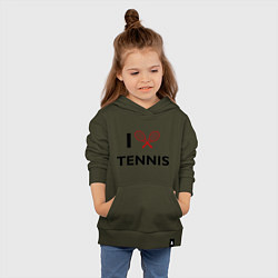 Толстовка детская хлопковая I Love Tennis, цвет: хаки — фото 2