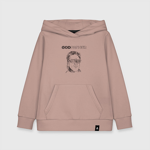 Детская толстовка-худи Godfather black / Пыльно-розовый – фото 1