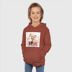 Толстовка детская хлопковая Романтические лисы, цвет: кирпичный — фото 2