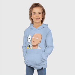 Толстовка детская хлопковая Saitama - Okey, цвет: мягкое небо — фото 2
