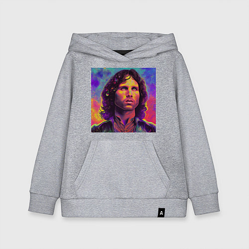 Детская толстовка-худи Jim Morrison Strange colors Art / Меланж – фото 1