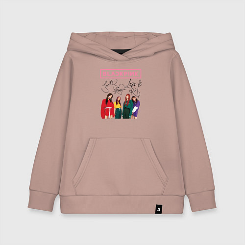 Детская толстовка-худи Blackpink Lisa Jisoo Jennie Rose / Пыльно-розовый – фото 1