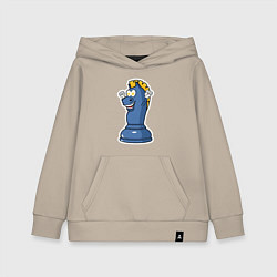 Толстовка детская хлопковая Шахматный конь InChess, цвет: миндальный
