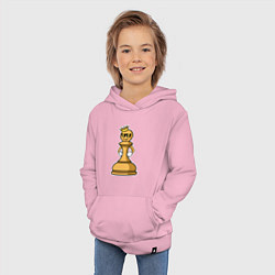 Толстовка детская хлопковая Шахматная пешка InChess, цвет: светло-розовый — фото 2
