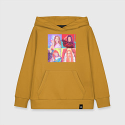 Толстовка детская хлопковая Colorful Black Pink, цвет: горчичный