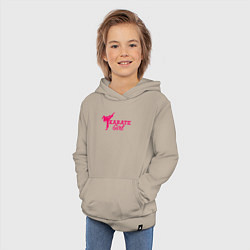 Толстовка детская хлопковая Girl karate, цвет: миндальный — фото 2