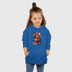 Толстовка детская хлопковая Блэкпинк постер, цвет: синий — фото 2