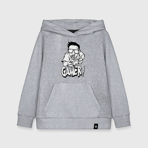 Детская толстовка-худи Gamer man / Меланж – фото 1