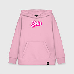 Детская толстовка-худи Логотип розовый Кен