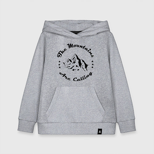 Детская толстовка-худи Горы зовут - The mountains are calling / Меланж – фото 1