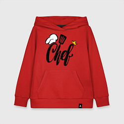 Толстовка детская хлопковая Надпись - шеф повар, цвет: красный