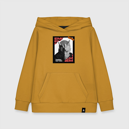 Детская толстовка-худи Rap god / Горчичный – фото 1